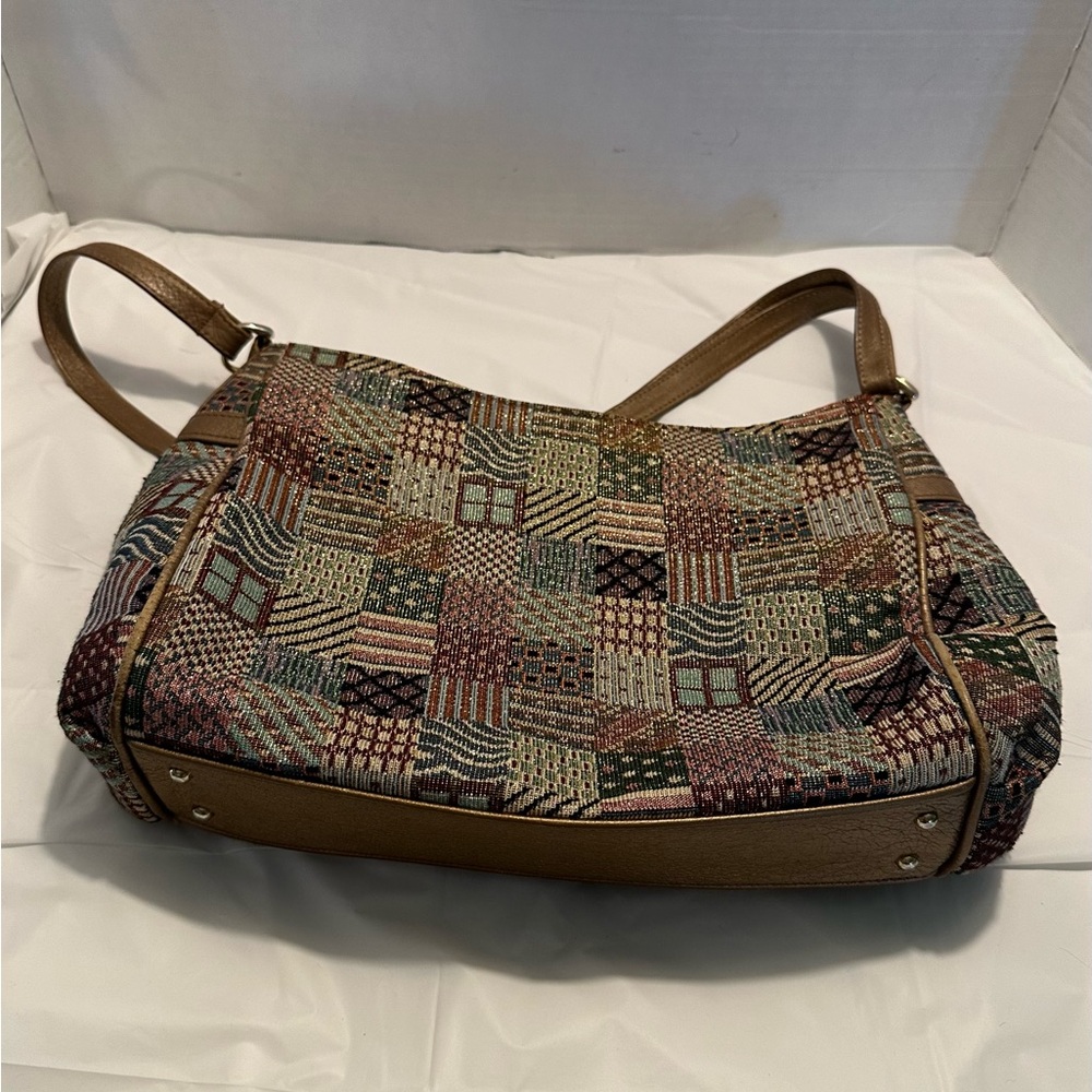 Sas Tapestry Quilt Colorblock Patchwork Shoulder … - image 2